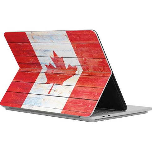 Canada Flag Light Wood Surface Laptop Studio Skin